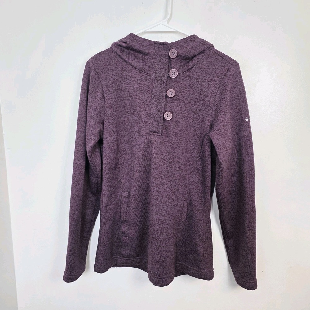 Columbia Purple Fleece Outdoor Hiking Henley Hooded Pullover Size Small